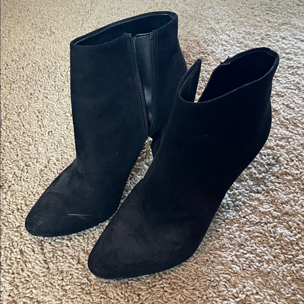 Aldo Black Suede Ankle Booties - Women's Fashion Heels